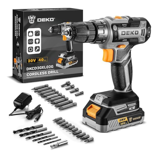 Power Drill Cordless: DEKO PRO Cordless Drill 20V Electric Power Drill Set