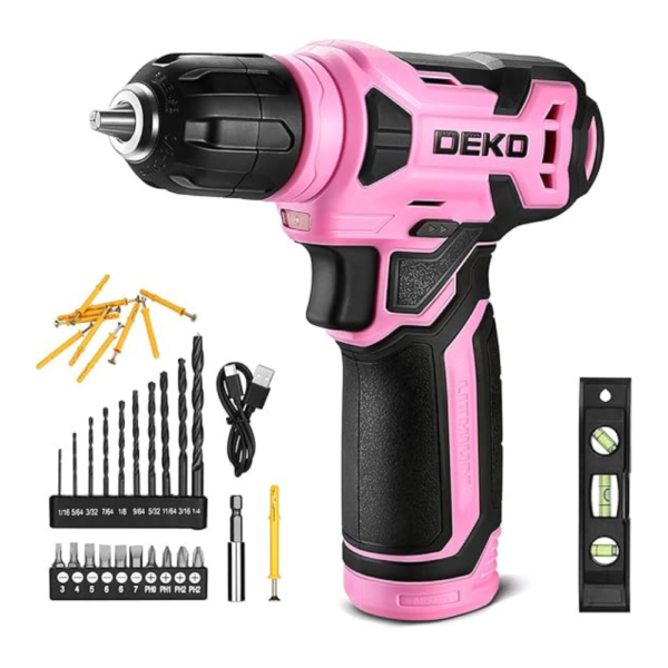 DEKOPRO 8V Cordless Drill, Drill Set with 3/8"Keyless Chuck