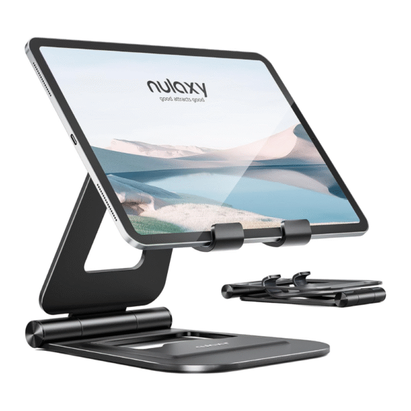 Nulaxy Aluminum Tablet Stand, Fully Foldable Adjustable