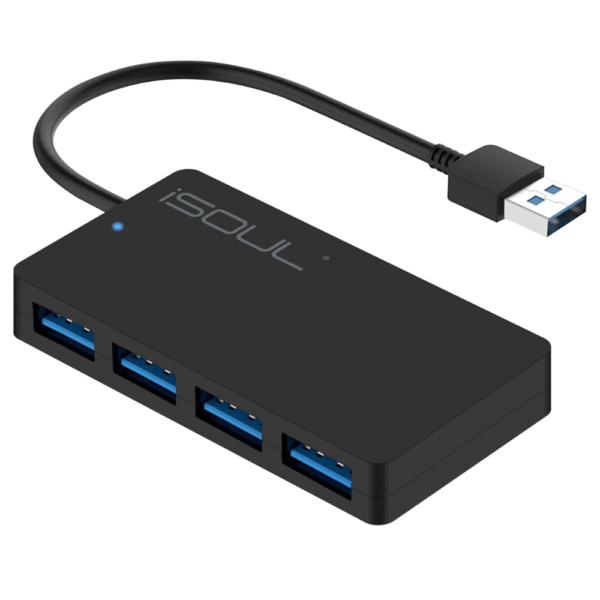 iSOUL USB Hub, 4-Port Ultra-Slim USB 3.0 Hub Portable High speed Expansion Multi USB
